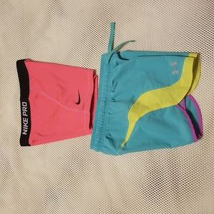 Nike dri-fit/under armour girls shorts bundle/lot